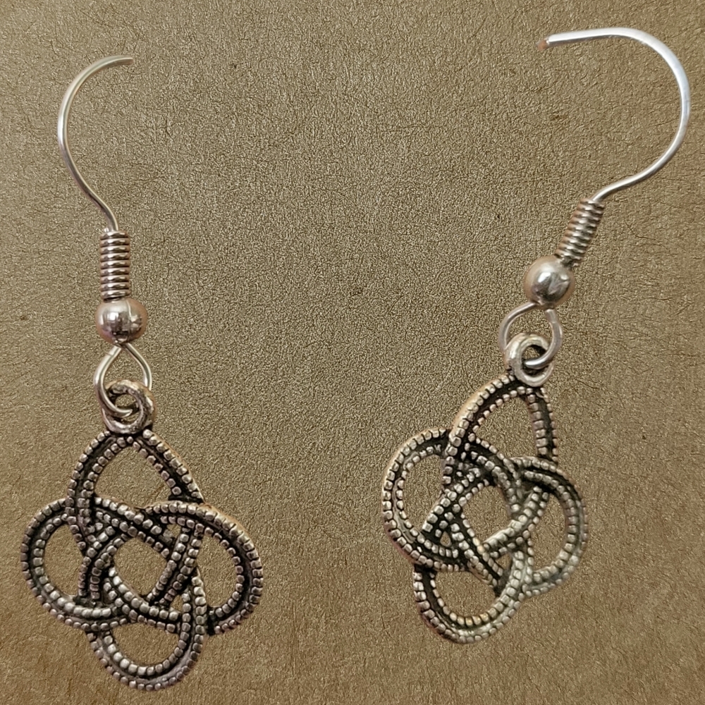 Elegant Silver Knot Earrings
